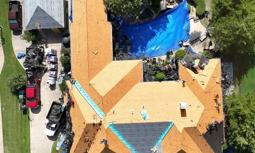 Professional Storm Damage Roof Repair being performed in St. Paul Park